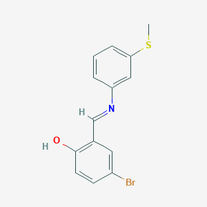 4-bromo-2-((E)-{[3-(methylthio)phenyl]imino}methyl)phenol