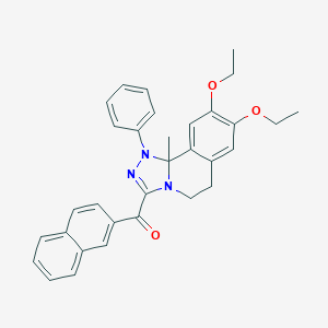 molecular formula C32H31N3O3 B283089 (8,9-Diethoxy-10b-methyl-1-phenyl-1,5,6,10b-tetrahydro[1,2,4]triazolo[3,4-a]isoquinolin-3-yl)(2-naphthyl)methanone 