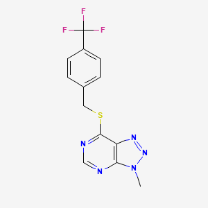 3-methyl-7-((4-(trifluoromethyl)benzyl)thio)-3H-[1,2,3]triazolo[4,5-d]pyrimidine