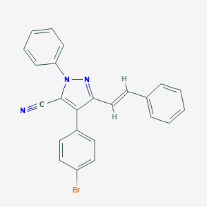 molecular formula C24H16BrN3 B283090 4-(4-bromophenyl)-1-phenyl-3-(2-phenylvinyl)-1H-pyrazole-5-carbonitrile 