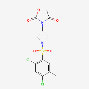 molecular formula C13H12Cl2N2O5S B2830902 3-(1-((2,4-Dichloro-5-methylphenyl)sulfonyl)azetidin-3-yl)oxazolidine-2,4-dione CAS No. 2034271-75-3