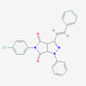 molecular formula C25H18ClN3O2 B283092 5-(4-chlorophenyl)-1-phenyl-3-(2-phenylvinyl)-3a,6a-dihydropyrrolo[3,4-c]pyrazole-4,6(1H,5H)-dione 