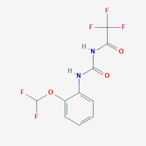 molecular formula C10H7F5N2O3 B2830929 N-((2-(difluoromethoxy)phenyl)carbamoyl)-2,2,2-trifluoroacetamide CAS No. 321944-49-4
