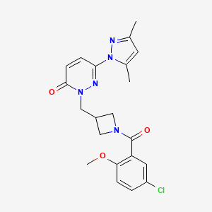 2-{[1-(5-chloro-2-methoxybenzoyl)azetidin-3-yl]methyl}-6-(3,5-dimethyl-1H-pyrazol-1-yl)-2,3-dihydropyridazin-3-one