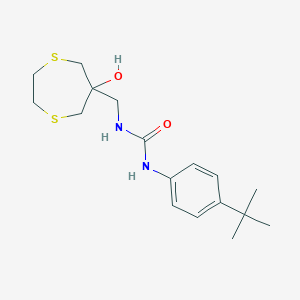 molecular formula C17H26N2O2S2 B2830955 1-(4-Tert-butylphenyl)-3-[(6-hydroxy-1,4-dithiepan-6-yl)methyl]urea CAS No. 2415452-55-8