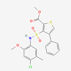 molecular formula C20H18ClNO5S2 B2830961 Methyl 3-[(4-chloro-2-methoxy-5-methylphenyl)sulfamoyl]-4-phenylthiophene-2-carboxylate CAS No. 932353-67-8