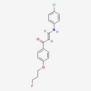 molecular formula C18H17ClFNO2 B2830971 (E)-3-(4-chloroanilino)-1-[4-(3-fluoropropoxy)phenyl]prop-2-en-1-one CAS No. 477889-20-6