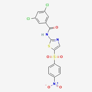 3,5-dichloro-N-(5-((4-nitrophenyl)sulfonyl)thiazol-2-yl)benzamide