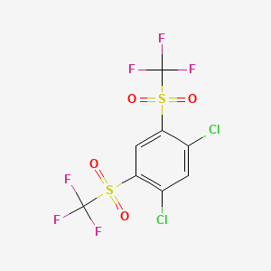 molecular formula C8H2Cl2F6O4S2 B2830979 1,5-Dichloro-2,4-ditrifluoromethanesulfonylbenzene CAS No. 321686-31-1