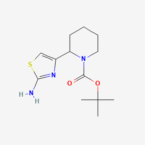 molecular formula C13H21N3O2S B2830985 Tert-butyl 2-(2-amino-1,3-thiazol-4-yl)piperidine-1-carboxylate CAS No. 2228395-60-4