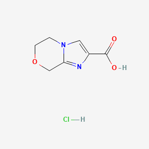 molecular formula C7H9ClN2O3 B2830986 5H,6H,8H-imidazo[2,1-c][1,4]oxazine-2-carboxylic acid hydrochloride CAS No. 2044835-77-8