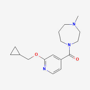 molecular formula C16H23N3O2 B2830989 (2-(环丙基甲氧基)吡啶-4-基)(4-甲基-1,4-二氧杂七氮-1-基)甲酮 CAS No. 2034619-36-6