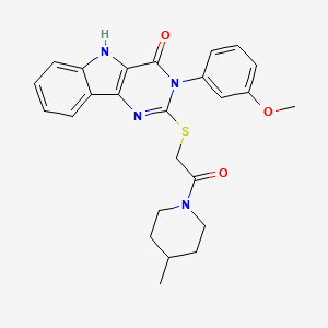 3-(3-methoxyphenyl)-2-((2-(4-methylpiperidin-1-yl)-2-oxoethyl)thio)-3H-pyrimido[5,4-b]indol-4(5H)-one