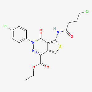 B2830998 Ethyl 5-(4-chlorobutanoylamino)-3-(4-chlorophenyl)-4-oxothieno[3,4-d]pyridazine-1-carboxylate CAS No. 851950-18-0