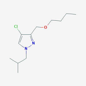 molecular formula C12H21ClN2O B2831011 3-(butoxymethyl)-4-chloro-1-isobutyl-1H-pyrazole CAS No. 1856084-25-7