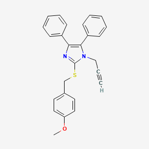 molecular formula C26H22N2OS B2831012 4-({[4,5-diphenyl-1-(2-propynyl)-1H-imidazol-2-yl]sulfanyl}methyl)phenyl methyl ether CAS No. 339277-70-2