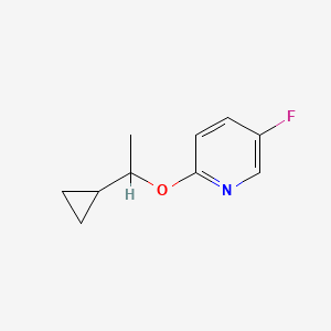molecular formula C10H12FNO B2831021 2-(1-Cyclopropylethoxy)-5-fluoropyridine CAS No. 2199764-38-8