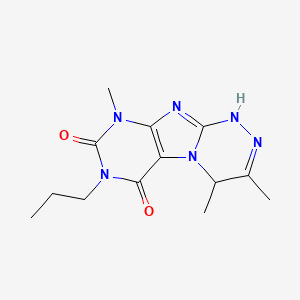 molecular formula C13H18N6O2 B2831024 3,4,9-三甲基-7-丙基-7,9-二氢-[1,2,4]三嗪并[3,4-f]嘧啶-6,8(1H,4H)-二酮 CAS No. 923232-98-8