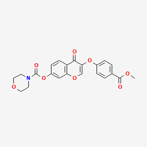 3-(4-(methoxycarbonyl)phenoxy)-4-oxo-4H-chromen-7-yl morpholine-4-carboxylate