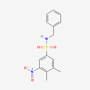 molecular formula C15H16N2O4S B2831032 N-苄基-3,4-二甲基-5-硝基苯磺酰胺 CAS No. 873579-62-5