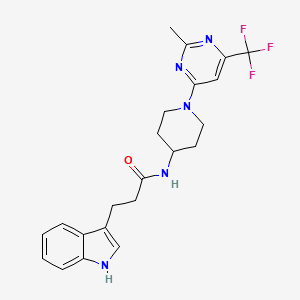 molecular formula C22H24F3N5O B2831042 3-(1H-吲哚-3-基)-N-(1-(2-甲基-6-(三氟甲基)嘧啶-4-基)哌啶-4-基)丙酰胺 CAS No. 2034407-04-8