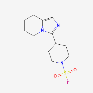 molecular formula C12H18FN3O2S B2831047 4-(5,6,7,8-Tetrahydroimidazo[1,5-a]pyridin-3-yl)piperidine-1-sulfonyl fluoride CAS No. 2411253-91-1