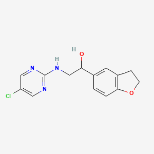 molecular formula C14H14ClN3O2 B2831058 2-[(5-Chloropyrimidin-2-yl)amino]-1-(2,3-dihydro-1-benzofuran-5-yl)ethanol CAS No. 2379978-63-7
