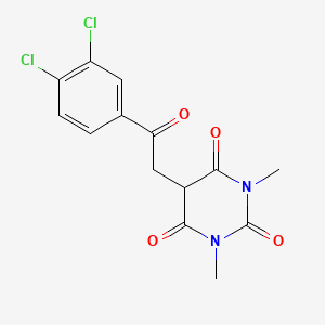 molecular formula C14H12Cl2N2O4 B2831059 5-[2-(3,4-Dichlorophenyl)-2-oxoethyl]-1,3-dimethyl-1,3-diazinane-2,4,6-trione CAS No. 477888-93-0