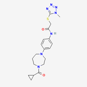 N-(4-(4-(cyclopropanecarbonyl)-1,4-diazepan-1-yl)phenyl)-2-((1-methyl-1H-tetrazol-5-yl)thio)acetamide