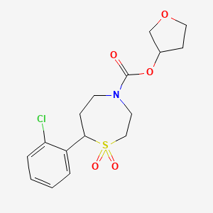 molecular formula C16H20ClNO5S B2831066 三氢呋喃-3-基 7-(2-氯苯基)-1,4-噻吩-4-甲酸酯 1,1-二氧化物 CAS No. 2176069-09-1