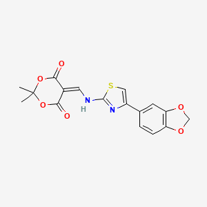 5-(((4-(Benzo[d][1,3]dioxol-5-yl)thiazol-2-yl)amino)methylene)-2,2-dimethyl-1,3-dioxane-4,6-dione