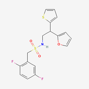 molecular formula C17H15F2NO3S2 B2831094 1-(2,5-difluorophenyl)-N-[2-(furan-2-yl)-2-(thiophen-2-yl)ethyl]methanesulfonamide CAS No. 2097894-79-4