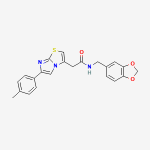 N-1,3-benzodioxol-5-yl-3-(6-pyrrolidin-1-ylpyrimidin-4-yl)benzamide