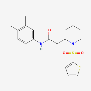 N-(3,4-dimethylphenyl)-2-(1-(thiophen-2-ylsulfonyl)piperidin-2-yl)acetamide