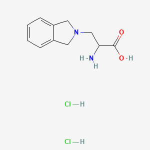 molecular formula C11H16Cl2N2O2 B2831112 2-Amino-3-(1,3-dihydroisoindol-2-yl)propanoic acid;dihydrochloride CAS No. 2418641-90-2