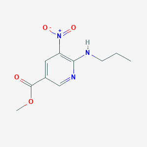 molecular formula C10H13N3O4 B2831121 甲基-5-亚硝基-6-(丙基氨基)吡啶-3-羧酸乙酯 CAS No. 1820613-80-6