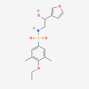 molecular formula C16H21NO5S B2831122 4-ethoxy-N-(2-(furan-3-yl)-2-hydroxyethyl)-3,5-dimethylbenzenesulfonamide CAS No. 1396869-62-7