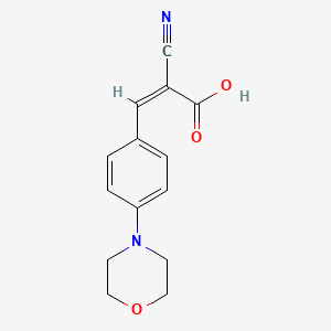 molecular formula C14H14N2O3 B2831131 (Z)-2-氰基-3-(4-吗啉-4-基苯基)丙-2-烯酸 CAS No. 1095913-20-4