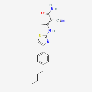 3-{[4-(4-Butylphenyl)-1,3-thiazol-2-yl]amino}-2-cyanobut-2-enamide