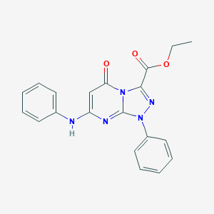 molecular formula C20H17N5O3 B283114 Ethyl 7-anilino-5-oxo-1-phenyl-1,5-dihydro[1,2,4]triazolo[4,3-a]pyrimidine-3-carboxylate 