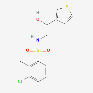 molecular formula C13H14ClNO3S2 B2831143 3-chloro-N-(2-hydroxy-2-(thiophen-3-yl)ethyl)-2-methylbenzenesulfonamide CAS No. 1251656-57-1