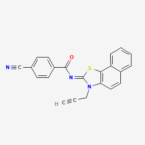 molecular formula C22H13N3OS B2831150 4-cyano-N-(3-prop-2-ynylbenzo[g][1,3]benzothiazol-2-ylidene)benzamide CAS No. 868377-52-0