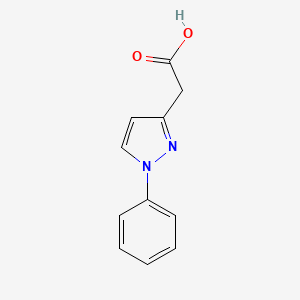 molecular formula C11H10N2O2 B2831151 2-(1-phenyl-1H-pyrazol-3-yl)acetic acid CAS No. 82668-47-1