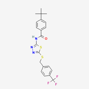4-tert-butyl-N-[5-[[4-(trifluoromethyl)phenyl]methylsulfanyl]-1,3,4-thiadiazol-2-yl]benzamide