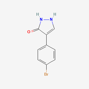molecular formula C9H7BrN2O B2831156 4-(4-溴苯基)-1,2-二氢吡唑-3-酮 CAS No. 852470-93-0