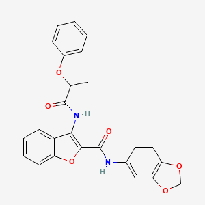 N-(benzo[d][1,3]dioxol-5-yl)-3-(2-phenoxypropanamido)benzofuran-2-carboxamide