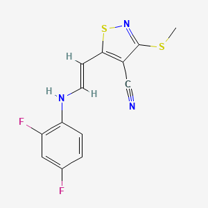 5-[2-(2,4-Difluoroanilino)vinyl]-3-(methylsulfanyl)-4-isothiazolecarbonitrile