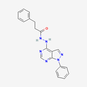molecular formula C20H18N6O B2831162 3-phenyl-N'-(1-phenyl-1H-pyrazolo[3,4-d]pyrimidin-4-yl)propanehydrazide CAS No. 890950-27-3
