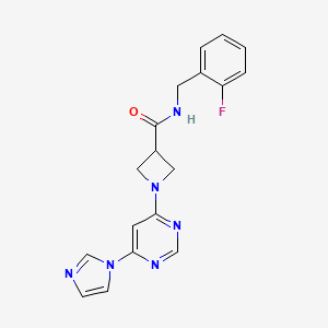 1-(6-(1H-imidazol-1-yl)pyrimidin-4-yl)-N-(2-fluorobenzyl)azetidine-3-carboxamide