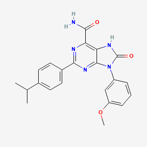 2-(4-isopropylphenyl)-9-(3-methoxyphenyl)-8-oxo-8,9-dihydro-7H-purine-6-carboxamide